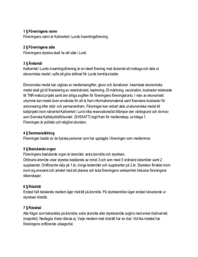 stadgar ideell förening
